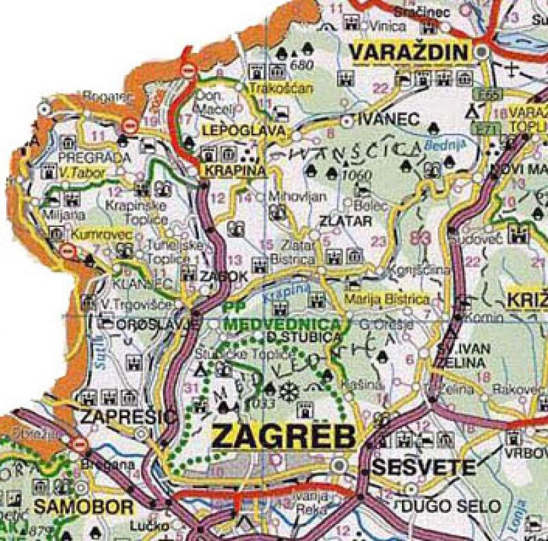 karta hrvatskog zagorja Motorcycle routes karta hrvatskog zagorja